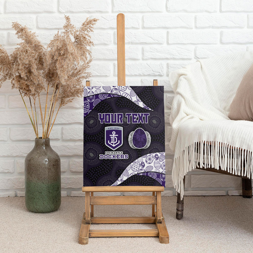 Personalized Fremantle Dockers Football Canvas Wall Art Easter Egg Pattern Purple Monochrome Tribal Dot Style