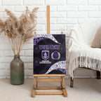 Personalized Fremantle Dockers Football Canvas Wall Art Easter Egg Pattern Purple Monochrome Tribal Dot Style