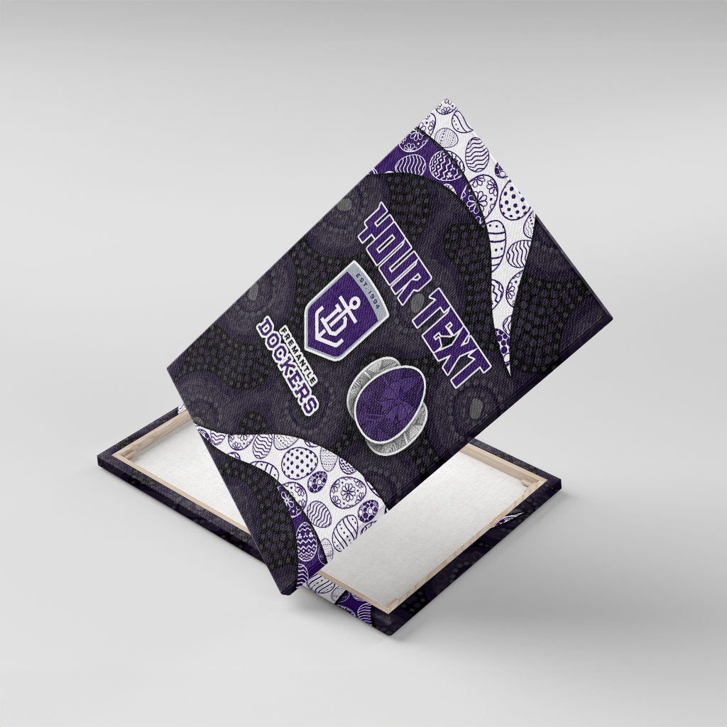 Personalized Fremantle Dockers Football Canvas Wall Art Easter Egg Pattern Purple Monochrome Tribal Dot Style