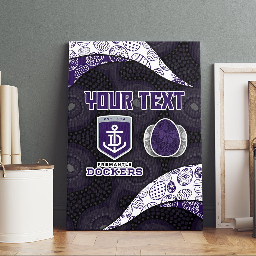 Personalized Fremantle Dockers Football Canvas Wall Art Easter Egg Pattern Purple Monochrome Tribal Dot Style