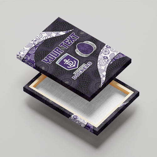Personalized Fremantle Dockers Football Canvas Wall Art Easter Egg Pattern Purple Monochrome Tribal Dot Style
