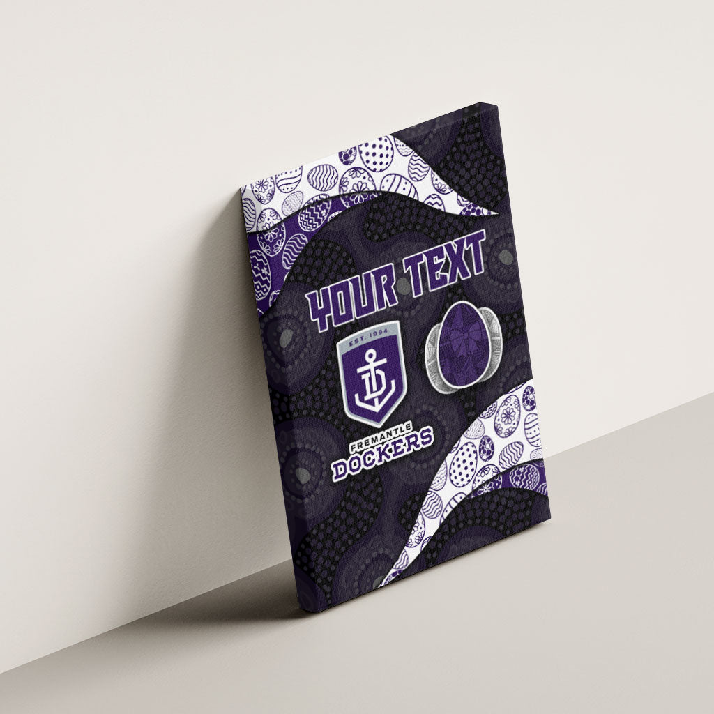 Personalized Fremantle Dockers Football Canvas Wall Art Easter Egg Pattern Purple Monochrome Tribal Dot Style