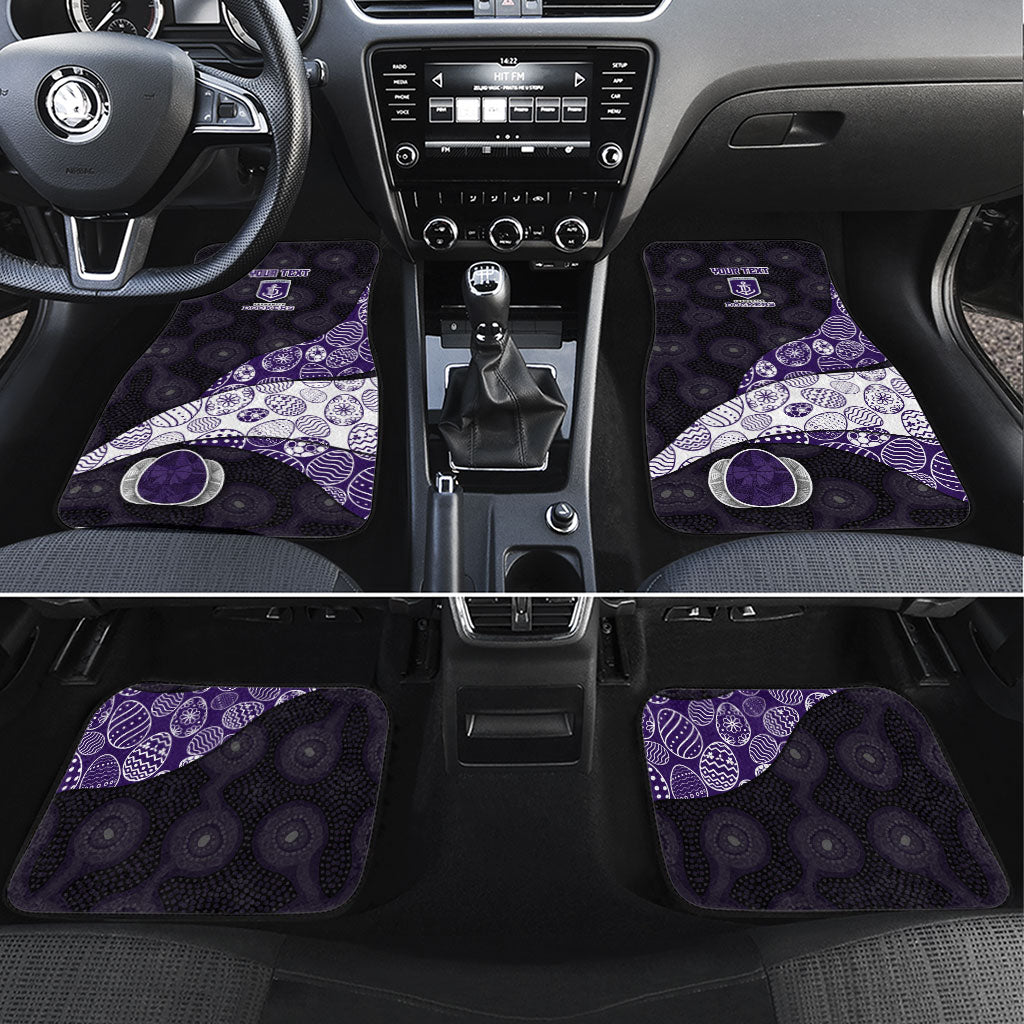 Personalized Fremantle Dockers Football Car Mats Easter Egg Pattern Purple Monochrome Tribal Dot Style