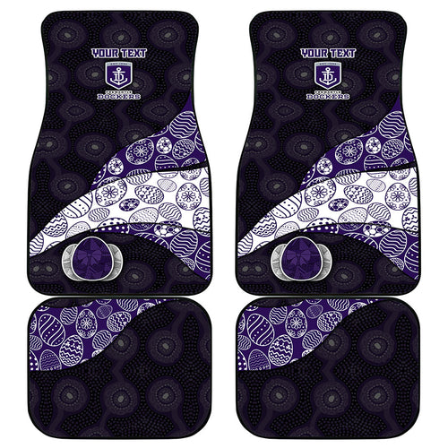 Personalized Fremantle Dockers Football Car Mats Easter Egg Pattern Purple Monochrome Tribal Dot Style