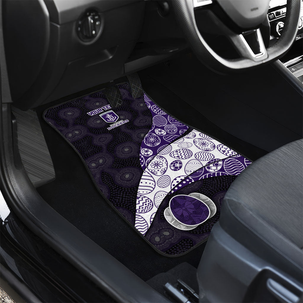 Personalized Fremantle Dockers Football Car Mats Easter Egg Pattern Purple Monochrome Tribal Dot Style