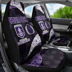 Personalized Fremantle Dockers Football Car Seat Cover Easter Egg Pattern Purple Monochrome Tribal Dot Style