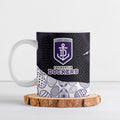 Personalized Fremantle Dockers Football Ceramic Mug Easter Egg Pattern Purple Monochrome Tribal Dot Style