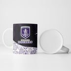 Personalized Fremantle Dockers Football Ceramic Mug Easter Egg Pattern Purple Monochrome Tribal Dot Style