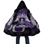 Personalized Fremantle Dockers Football Cloak Easter Egg Pattern Purple Monochrome Tribal Dot Style