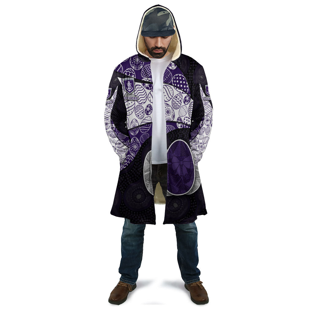 Personalized Fremantle Dockers Football Cloak Easter Egg Pattern Purple Monochrome Tribal Dot Style