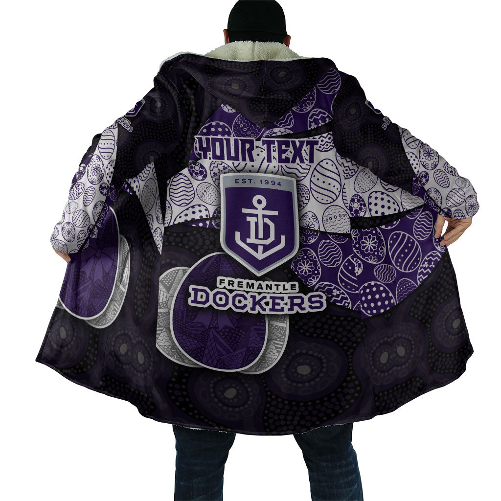 Personalized Fremantle Dockers Football Cloak Easter Egg Pattern Purple Monochrome Tribal Dot Style