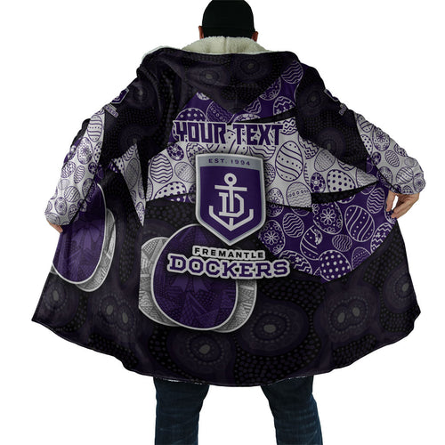 Personalized Fremantle Dockers Football Cloak Easter Egg Pattern Purple Monochrome Tribal Dot Style