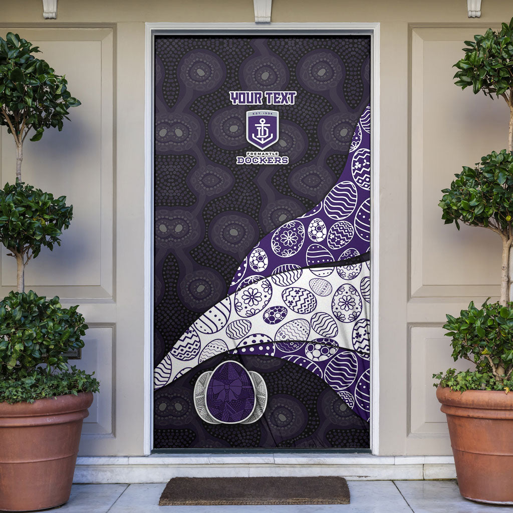 Personalized Fremantle Dockers Football Door Cover Easter Egg Pattern Purple Monochrome Tribal Dot Style