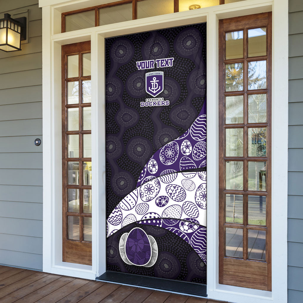 Personalized Fremantle Dockers Football Door Cover Easter Egg Pattern Purple Monochrome Tribal Dot Style