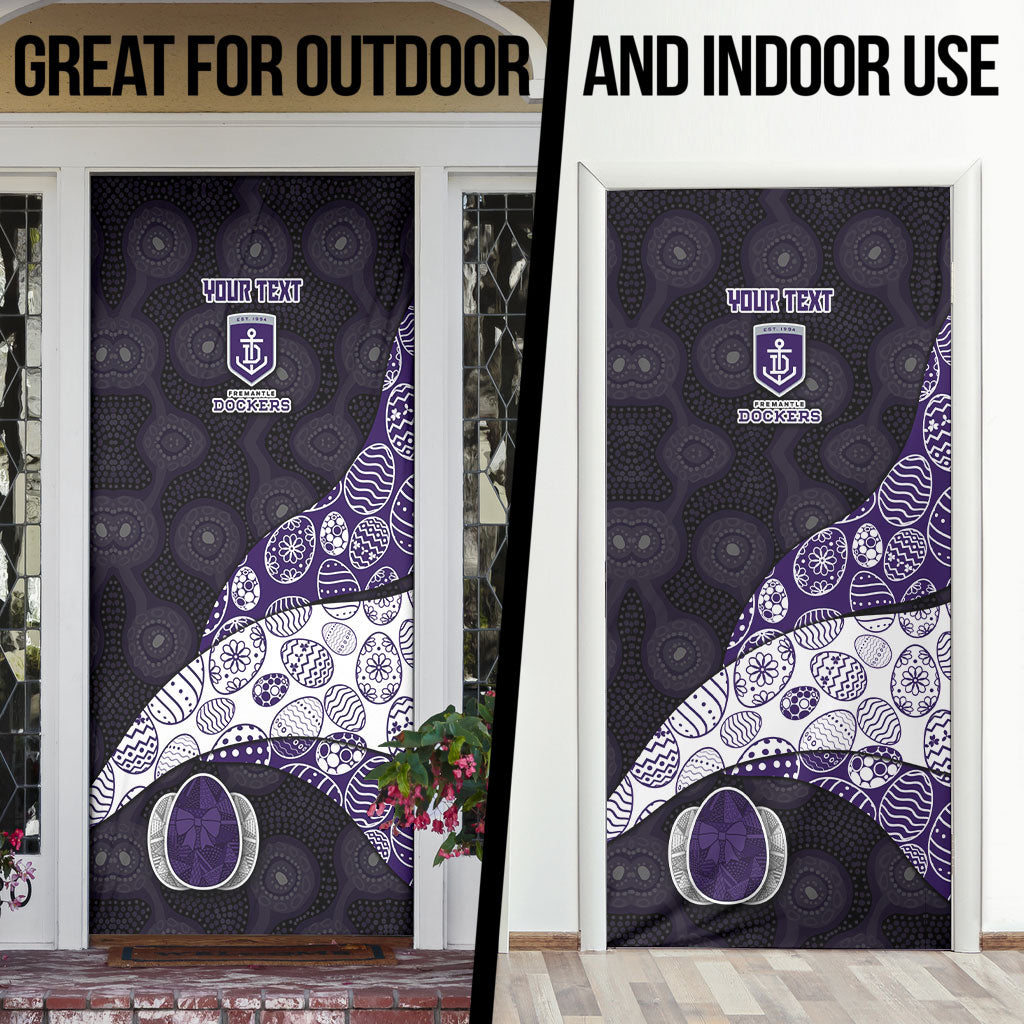Personalized Fremantle Dockers Football Door Cover Easter Egg Pattern Purple Monochrome Tribal Dot Style