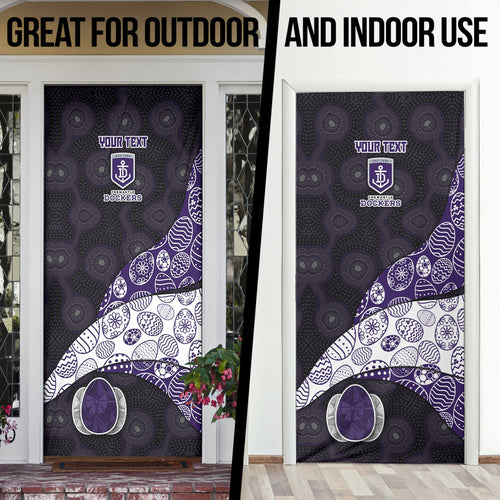 Personalized Fremantle Dockers Football Door Cover Easter Egg Pattern Purple Monochrome Tribal Dot Style