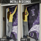 Personalized Fremantle Dockers Football Door Cover Easter Egg Pattern Purple Monochrome Tribal Dot Style