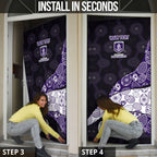 Personalized Fremantle Dockers Football Door Cover Easter Egg Pattern Purple Monochrome Tribal Dot Style