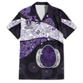Personalized Fremantle Dockers Football Family Matching Long Sleeve Bodycon Dress and Hawaiian Shirt Easter Egg Pattern Purple Monochrome Tribal Dot Style