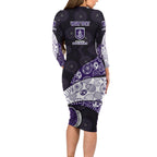 Personalized Fremantle Dockers Football Family Matching Long Sleeve Bodycon Dress and Hawaiian Shirt Easter Egg Pattern Purple Monochrome Tribal Dot Style