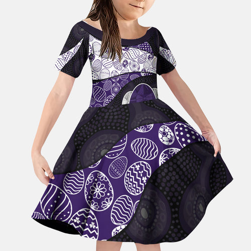 Personalized Fremantle Dockers Football Family Matching Mermaid Dress and Hawaiian Shirt Easter Egg Pattern Purple Monochrome Tribal Dot Style
