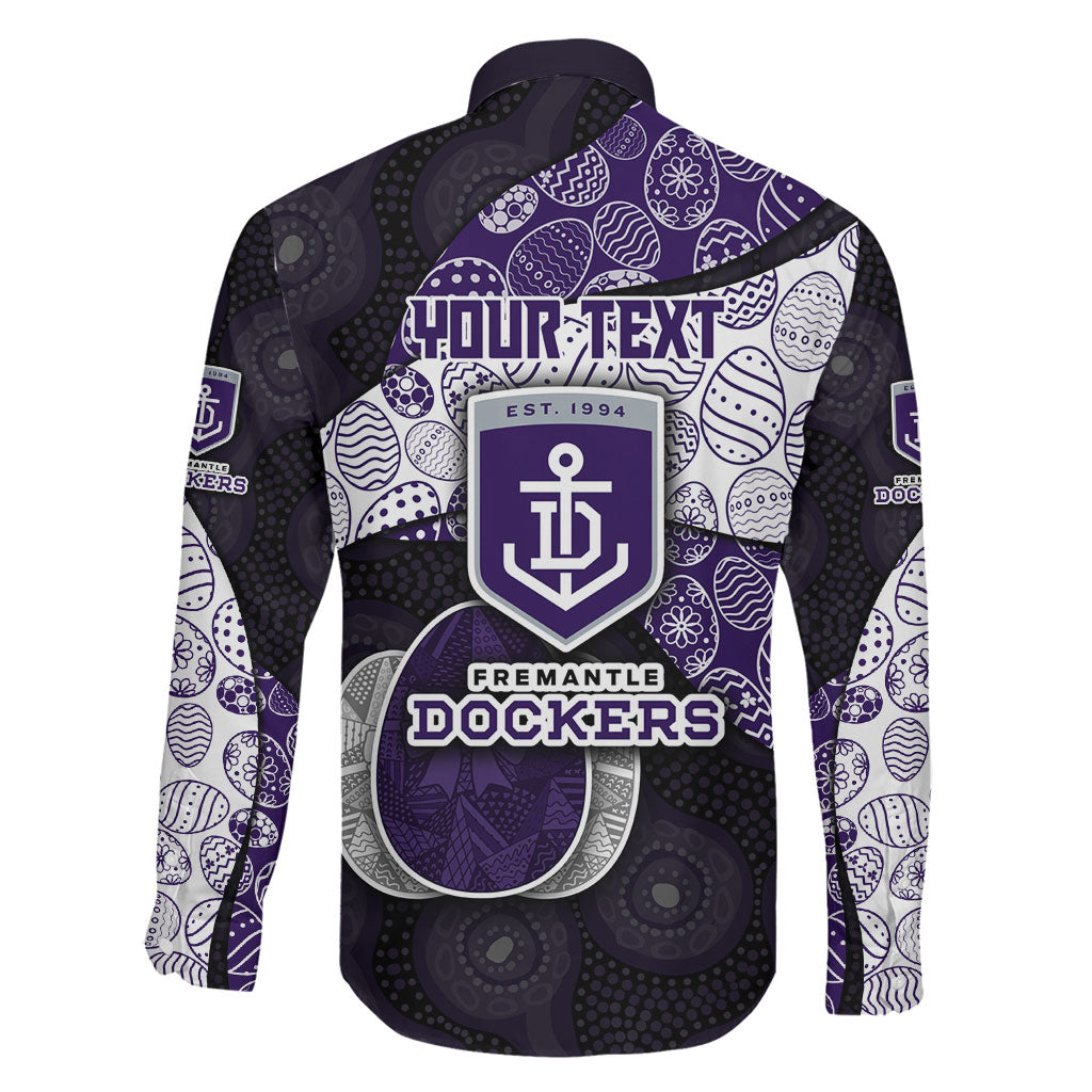 Personalized Fremantle Dockers Football Family Matching Mermaid Dress and Hawaiian Shirt Easter Egg Pattern Purple Monochrome Tribal Dot Style