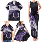 Personalized Fremantle Dockers Football Family Matching Tank Maxi Dress and Hawaiian Shirt Easter Egg Pattern Purple Monochrome Tribal Dot Style