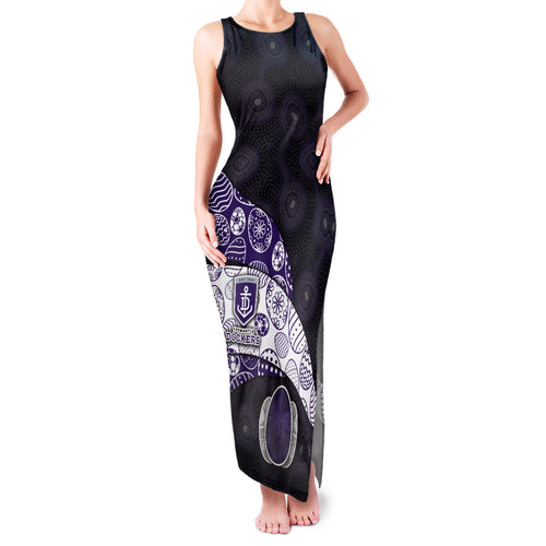 Personalized Fremantle Dockers Football Family Matching Tank Maxi Dress and Hawaiian Shirt Easter Egg Pattern Purple Monochrome Tribal Dot Style