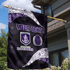 Personalized Fremantle Dockers Football Garden Flag Easter Egg Pattern Purple Monochrome Tribal Dot Style