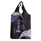 Personalized Fremantle Dockers Football Grocery Bag Easter Egg Pattern Purple Monochrome Tribal Dot Style