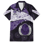 Personalized Fremantle Dockers Football Hawaiian Shirt Easter Egg Pattern Purple Monochrome Tribal Dot Style