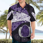 Personalized Fremantle Dockers Football Hawaiian Shirt Easter Egg Pattern Purple Monochrome Tribal Dot Style