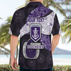 Personalized Fremantle Dockers Football Hawaiian Shirt Easter Egg Pattern Purple Monochrome Tribal Dot Style