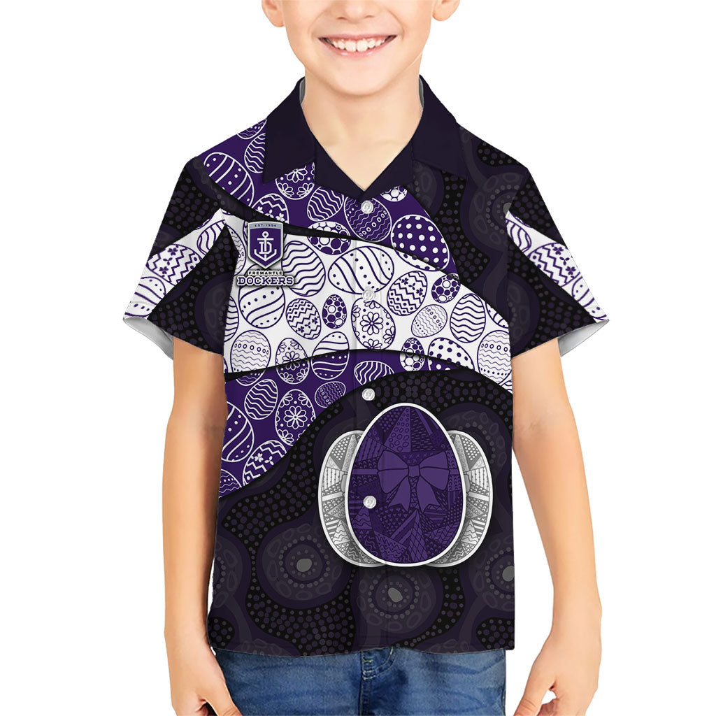 Personalized Fremantle Dockers Football Hawaiian Shirt Easter Egg Pattern Purple Monochrome Tribal Dot Style