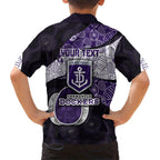 Personalized Fremantle Dockers Football Hawaiian Shirt Easter Egg Pattern Purple Monochrome Tribal Dot Style