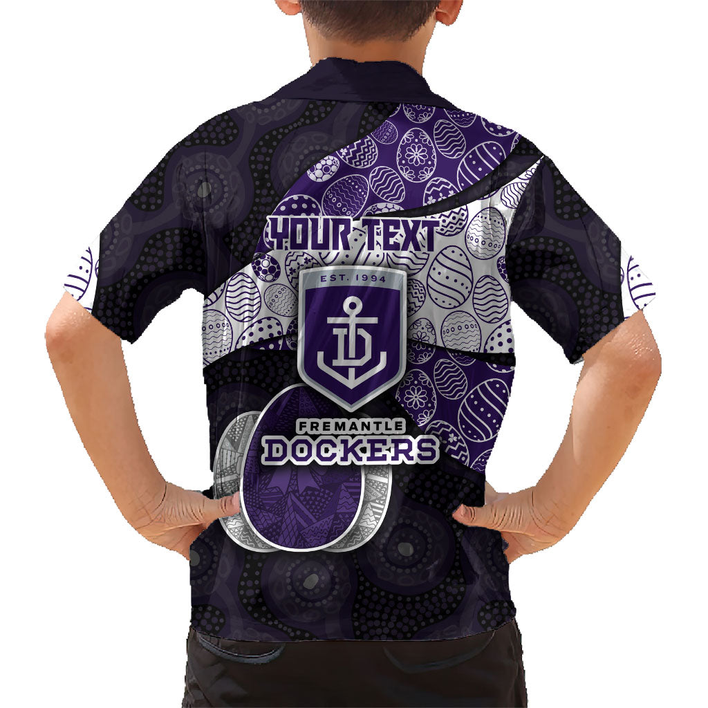 Personalized Fremantle Dockers Football Hawaiian Shirt Easter Egg Pattern Purple Monochrome Tribal Dot Style