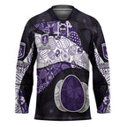 Personalized Fremantle Dockers Football Hockey Jersey Easter Egg Pattern Purple Monochrome Tribal Dot Style