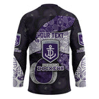 Personalized Fremantle Dockers Football Hockey Jersey Easter Egg Pattern Purple Monochrome Tribal Dot Style