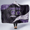 Personalized Fremantle Dockers Football Hooded Blanket Easter Egg Pattern Purple Monochrome Tribal Dot Style