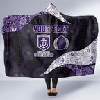 Personalized Fremantle Dockers Football Hooded Blanket Easter Egg Pattern Purple Monochrome Tribal Dot Style