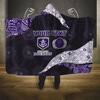 Personalized Fremantle Dockers Football Hooded Blanket Easter Egg Pattern Purple Monochrome Tribal Dot Style