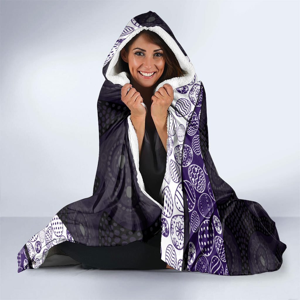 Personalized Fremantle Dockers Football Hooded Blanket Easter Egg Pattern Purple Monochrome Tribal Dot Style