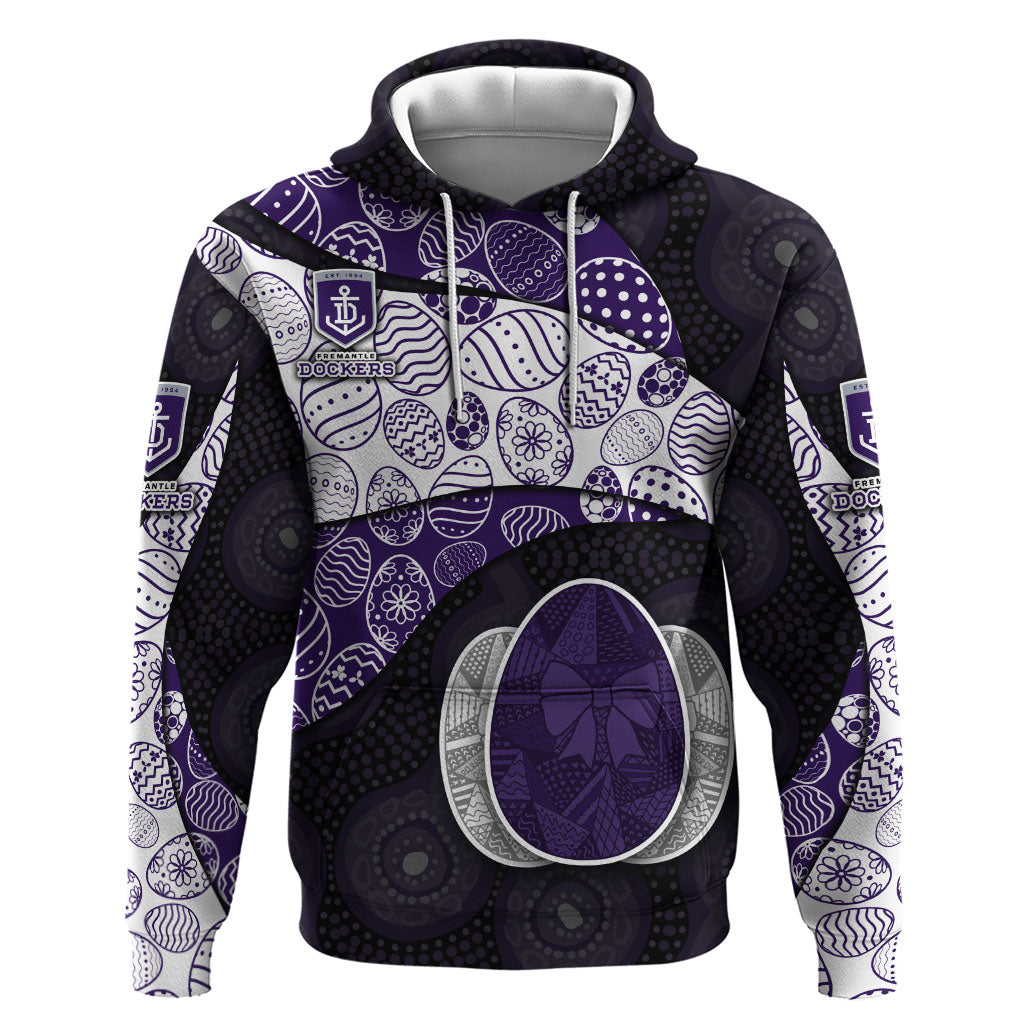 Personalized Fremantle Dockers Football Hoodie Easter Egg Pattern Purple Monochrome Tribal Dot Style