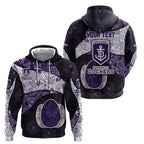 Personalized Fremantle Dockers Football Hoodie Easter Egg Pattern Purple Monochrome Tribal Dot Style