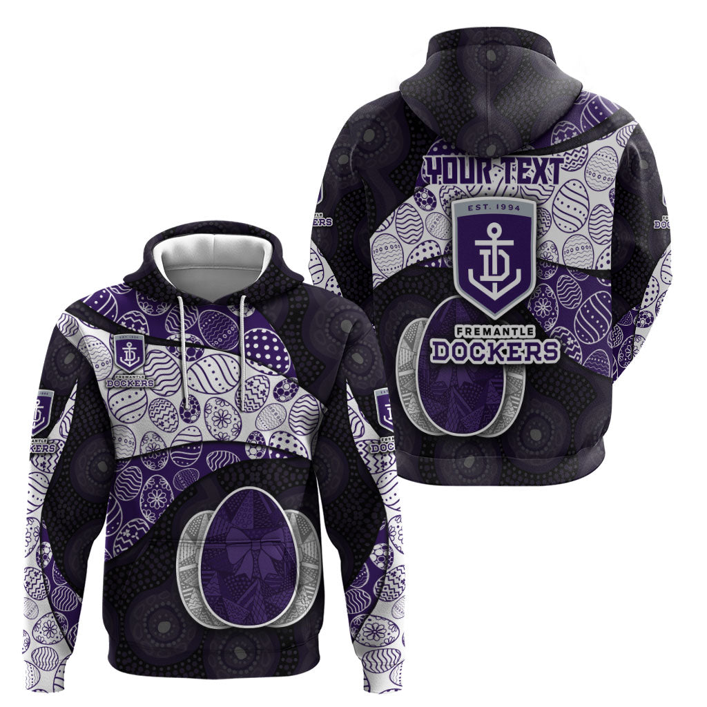Personalized Fremantle Dockers Football Hoodie Easter Egg Pattern Purple Monochrome Tribal Dot Style