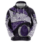 Personalized Fremantle Dockers Football Hoodie Easter Egg Pattern Purple Monochrome Tribal Dot Style