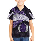 Personalized Fremantle Dockers Football Kid Hawaiian Shirt Easter Egg Pattern Purple Monochrome Tribal Dot Style