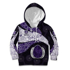 Personalized Fremantle Dockers Football Kid Hoodie Easter Egg Pattern Purple Monochrome Tribal Dot Style