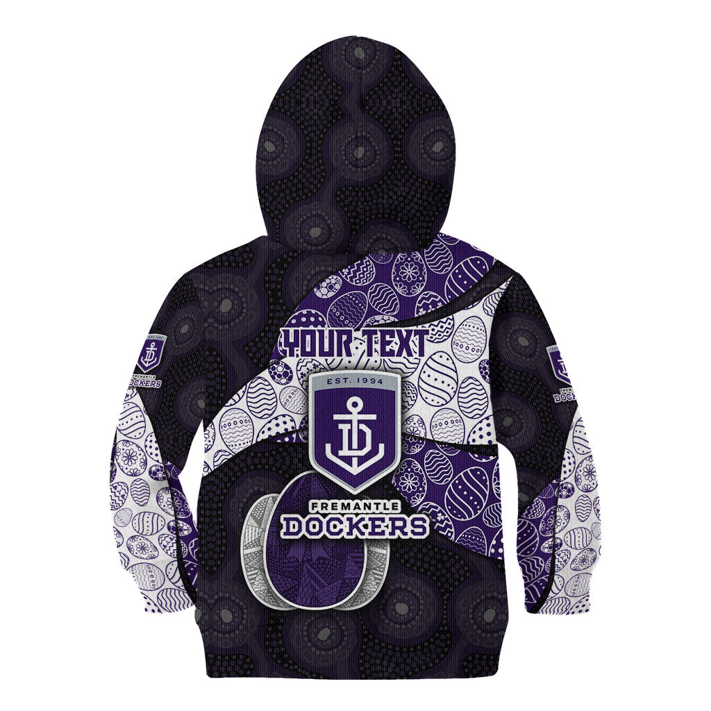 Personalized Fremantle Dockers Football Kid Hoodie Easter Egg Pattern Purple Monochrome Tribal Dot Style