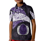 Personalized Fremantle Dockers Football Kid Polo Shirt Easter Egg Pattern Purple Monochrome Tribal Dot Style